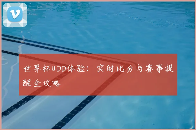 世界杯app体验：实时比分与赛事提醒全攻略